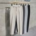 Men's Slim-Fit Stretch Chino Pants - Breathable 9/4 Length Tapered Office Trousers (27-42, Black/Charcoal/Khaki)_viptrois.com
