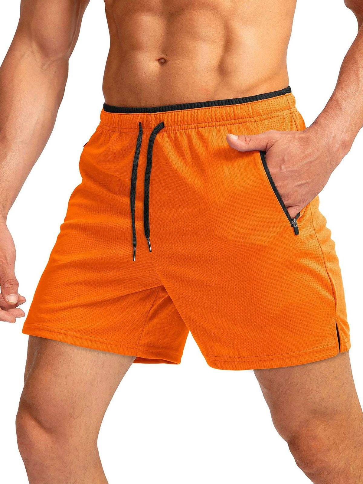 Men's Clothing Men's Sports Shorts Beach Pants Sportswear Running Shorts Casual Pants Pocket Zipper Breathable_viptrois.com