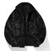 Women’s Fleece-Lined Cropped Jacket – Velvet Touch Chenille Coat, Stand Collar & Sleeveless (Black/Brown/Leopard, S-2XL, Stretch Spandex Blend)_viptrois.com