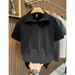 Men's Textured Wheat Ear Pattern Polo Shirt Short Sleeved Summer Heavyweight Trendy Brand Turn Down Collar Shoulder Design American_viptrois.com