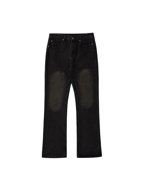 Loom Loom RDT Men's Clothing|European And American Style Washed Vintage Gray Straight Casual Versatile Fashion Simple Flared Jeans_viptrois.com