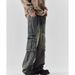 Vintage Blue Workwear Jeans For Men – Relaxed Fit Wide-Leg Denim Pants With Multi-Pockets (S-3XL, Washed Blue)_viptrois.com