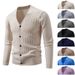 Men's Casual Knit Cardigan Sweater – Trendy Cable V-Neck Open Front Oversized Pullover, Lightweight Fall Fashion_viptrois.com