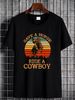 Horse Lover Vintage Save A Horse Ride A Cow Gift Unisex T-Shirt Designer Clothes Fashion Top For Everyday Wear Homme Comfortable Soft Stretched_viptrois.com