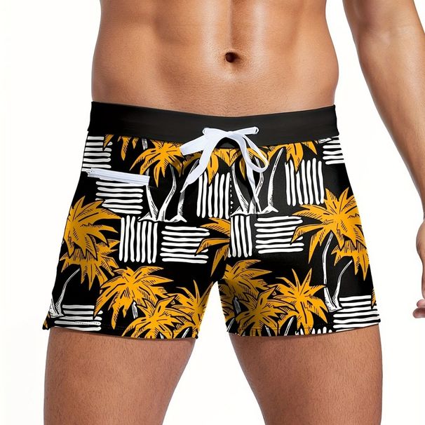 Men's Clothing Men's Boxer Briefs + Striped Squares + Prints, Simple, Can Be Used In The Water, Beach, Anti Exposure Tether Zipper, Spot_viptrois.com