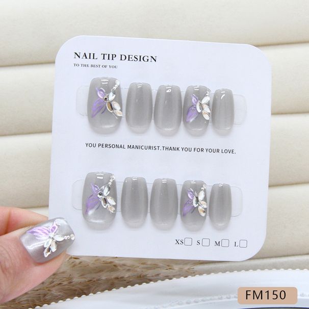 Beauty & Health Hand Made Nail Polish Three Dimensional Flash Diamond Fantasy Purple Butterfly Cat's Eye Ins Style Nail Art Piece Code_viptrois.com