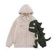 Men's Clothing retro dinosaur lamb wool patchwork hooded cotton coat _viptrois.com