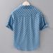 Men's Clothing Summer Men's Fashion Plaid Short Sleeved Denim Shirt Comfortable Youth Handsome Casual All Match Cotton Shirt_viptrois.com