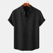 foreign Trade European Size Clothing 2025 Summer New Men's Solid Color Short-sleeve Casual Slim-fit Shirt TC15_viptrois.com