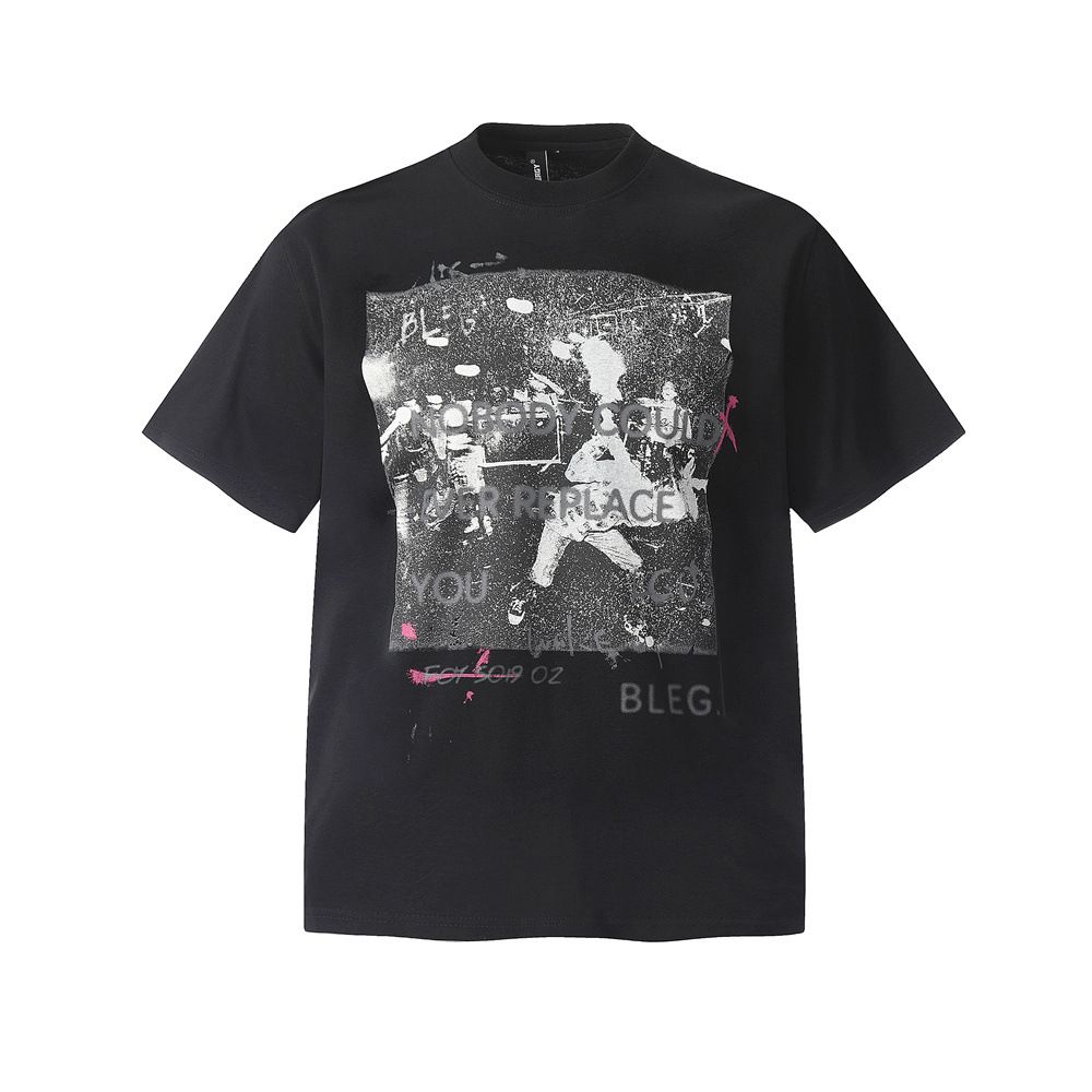 American Retro Men's T-shirt Men's Personality Round Neck Short-sleeved Men's Trendy Brand Loose New Versatile Men's Top_viptrois.com