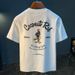 American Loose Men's Short T-shirt, Trendy Quality Printed Thin Top, Breathable Pure Cotton Summer_viptrois.com