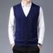 Men's Wool Blend V-Neck Sleeveless Vest Sweater - Plaid & Camouflage Patterns, Slim Fit, Casual & Versatile For Autumn_viptrois.com