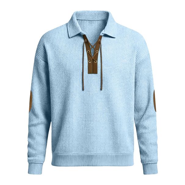 Men's Oversized Sweatshirt - Long Sleeve Turn-Down Collar Casual Pullover (S-5XL, Black/Grey/Beige/Navy/More)_viptrois.com