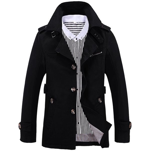Men's Clothing Men's Casual Windbreaker Mid-length Men's Coat_viptrois.com