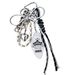 Bag Pendant Metallic High-end Silver Bow Bag Pendant, Braided String Pearl Keychain_viptrois.com