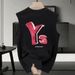 2025 Summer Cotton Loose Sleeveless T-shirt Men's Vest Trendy Brand Design Sense Casual Sports T-shirt Top_viptrois.com