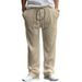 Men's Casual Trousers High-Waisted Wide Leg Straight Fit Striped Pants For Autumn Spring Fashion_viptrois.com