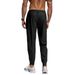 Men's Lightweight Nylon Joggers With Moisture-Wicking & Quick-Dry - High Stretch Athletic Tapered Pants For Gym, Running & Casual Wear (Black/)_viptrois.com