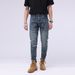 Khaki motorcycle stretch jeans men's new casual men's trousers_viptrois.com