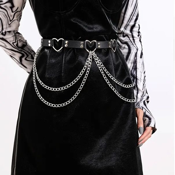 New Punk Heart Versatile Fashion Chain Decoration Adjustable Restraint Stage Performance Waist Belt_viptrois.com