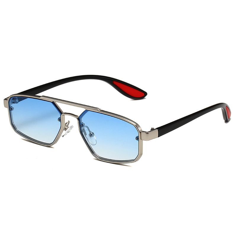 POLYGON EDGE - Unisex Double Beam Sunglasses (Geometric Metal Frame, Street Fashion Shades,Hot Seller)_viptrois.com