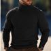 Men's Striped High Neck Knit Sweater – Slim Fit Acrylic-Blend Pullover With Ribbed Hem (Breathable, Lightweight, Winter Casual Wear, )_viptrois.com
