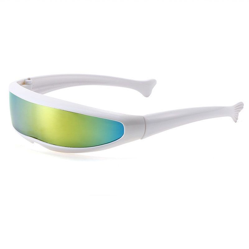 Large Punk X Men Personality Sunglasses One Piece Mirror Laser Space Robot Sunglasses_viptrois.com