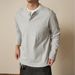 High-Quality Design Sense Henry Two-Piece Long Sleeve T-Shirt Men's Autumn Base Shirt Casual Versatile Top Simple_viptrois.com