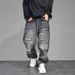 Cross-border Distressed Ripped Jeans For Men, Straight Loose Fit, Slimming, Slightly Flared Wide-leg Pants, Summer_viptrois.com