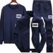 Men's 3-Piece Arrow Track Suit Set - Lightweight Hooded Jacket & Joggers For Casual & Sports - Breathable 100% Polyester - Grey/Black/Navy (M-Xxxxl)_viptrois.com