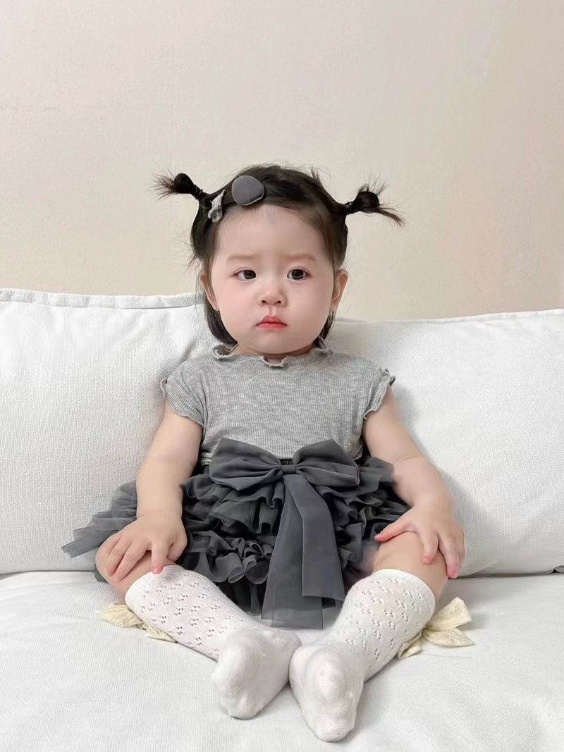 Infant Summer Clothes For Girls, Baby Toddlers, Fashionable Convex Skirt, Half Length Sleeveless Vest, Two Piece Suit_viptrois.com