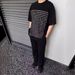 Men's Clothing Cleanfit Side Cut Scimitar Stitching Spring And Autumn Snowflake Gray Casual Sweatpants Drapey Flared Trousers Unisex_viptrois.com