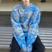 Men's Clothing Lazy Screenshots Casual Blue Striped Round Neck Sweater Men And Women Autumn And Winter Loose Couple Sweater_viptrois.com