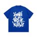 Large Size American Small Neckline Letter Graffiti Print T-Shirt Vintage High Street Ins Loose Top_viptrois.com