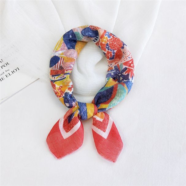 Cotton Linen Square Scarf - Small Silk Scarf For Women (Korean Style, Spring & Autumn, Thin & Lightweight, Fashion Hairband & Decorative Wrap)_viptrois.com