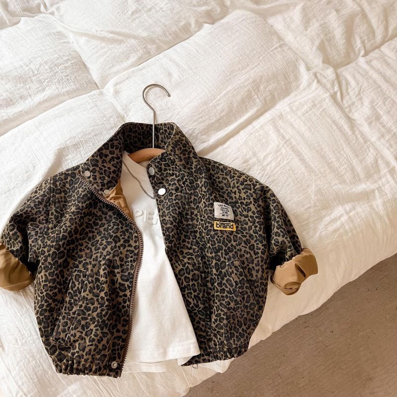 Kids’ Clothing Children's Leopard Print Jacket Spring And Autumn Style Boys Outerwear Jacket Jacket Baby Girl Jacket Boy Top New Style_viptrois.com