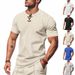 Men's New T-shirt Waffle Breathable Simple Light Luxury Casual Men's Short-sleeved Tops_viptrois.com