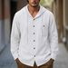Men's Clothing Breathable Linen-Blend Hooded Shirt Jacket – Oversized Pocket Detail (S-3XL, 4 Colors)_viptrois.com