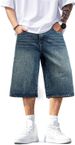 Summer Versatile Men's Jeans Wide Leg Straight Leg Comfortable Cool Commuting Shorts 5 Point Pants_viptrois.com