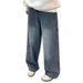 American High Street Retro Wide-leg Jeans For Men And Women, Loose Washed Long Straight-leg Pants, Men's Relaxed_viptrois.com
