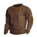 Men's Clothing Autumn And Winter Round Neck Casual Stand Collar Corduroy Long Sleeved Sweatshirt In Stock_viptrois.com