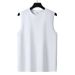 220G Pure Cotton Sleeveless T-shirt For Men, Summer Youth Loose Fit Gym Sports Round Neck Tank Top Trendy Brand_viptrois.com