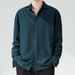 Men's Clothing∣Ice Silk Long Sleeve Shirt Men's Trendy Casual Handsome Shirt Drape Loose High End Shirt_viptrois.com