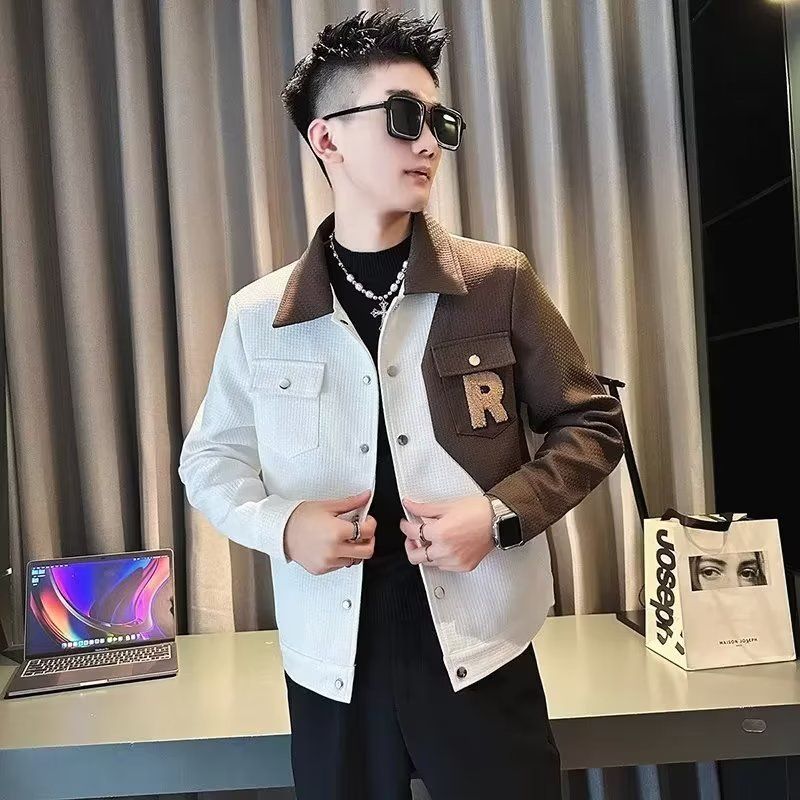 Autumn Men's Clothing 2025 New Color Matching Coat Men's British Fashion Ruffian Handsome Trendy Brand Fried Street Jacket Men_viptrois.com