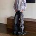 Utility Cargo Denim Pants For Men And Women | High Waisted Wide Leg Dragging Hem Relaxed Fit Jeans Versatile Unisex Appeal_viptrois.com