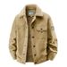Men's Oversized Embroidered Jacket - Winter Velvet-Lined Coat, Thickened Casual Outerwear In Blue/Khaki/Army Green (M-6XL)_viptrois.com