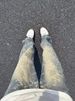 Bramble Jacquard Jeans American High Street Vibe Pants Men's Washed Straight Bib Pants_viptrois.com