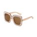 Fashionable Personality Diamond-Plated With Colorful Lenses For Women, Square Starry Sky Large Frame Sunglasses_viptrois.com