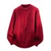 Men's Casual Solid Color Round Neck Pullover Sweater - Loose Fit Vintage Style Knit Top For Everyday Wear_viptrois.com