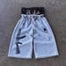 Men's Mid-Length Hip Hop Streetwear Gray Printed Five-Point Casual Shorts Loose Retro Trendy Summer Fashion_viptrois.com